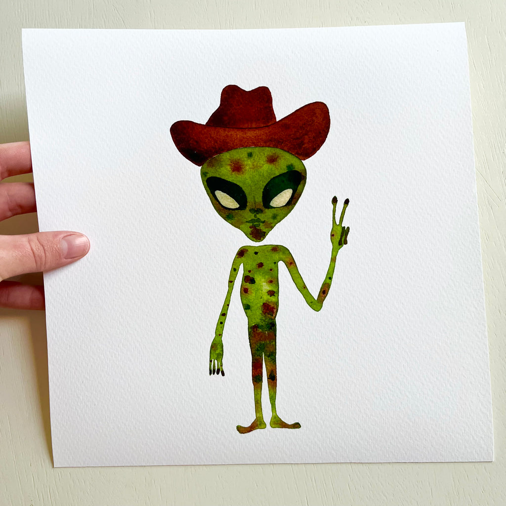 Space Cowboy - Watercolor Print